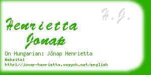 henrietta jonap business card